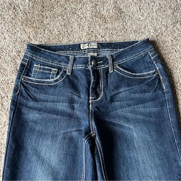 Earl Jean Women’s Mid Rise Flap Button Pocket Capri Cropped Jeans Size 6 - Picture 4 of 9